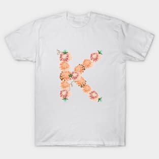 Letter K Floral T-Shirt